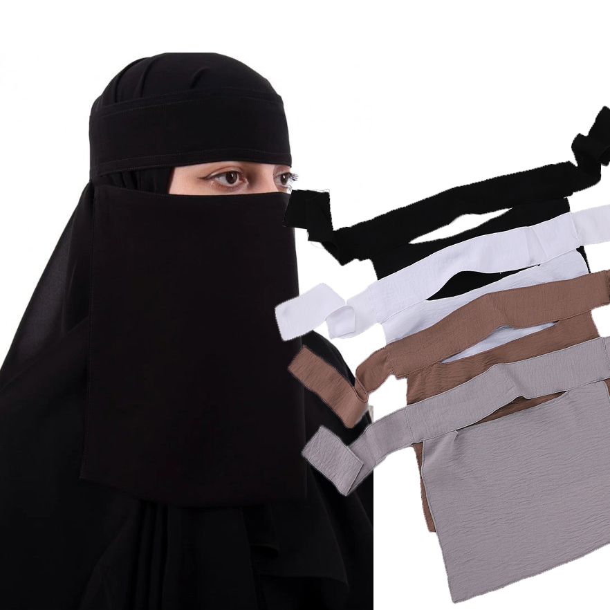 Curtain Sheer Voile - Niqab Krótki, Oddychający, z Materiału Nida,