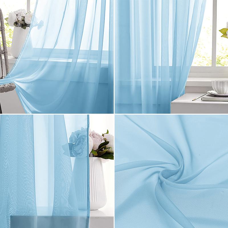 Jasnoniebieska, jednolita, prz – Curtain Sheer Voile recenzja i cena