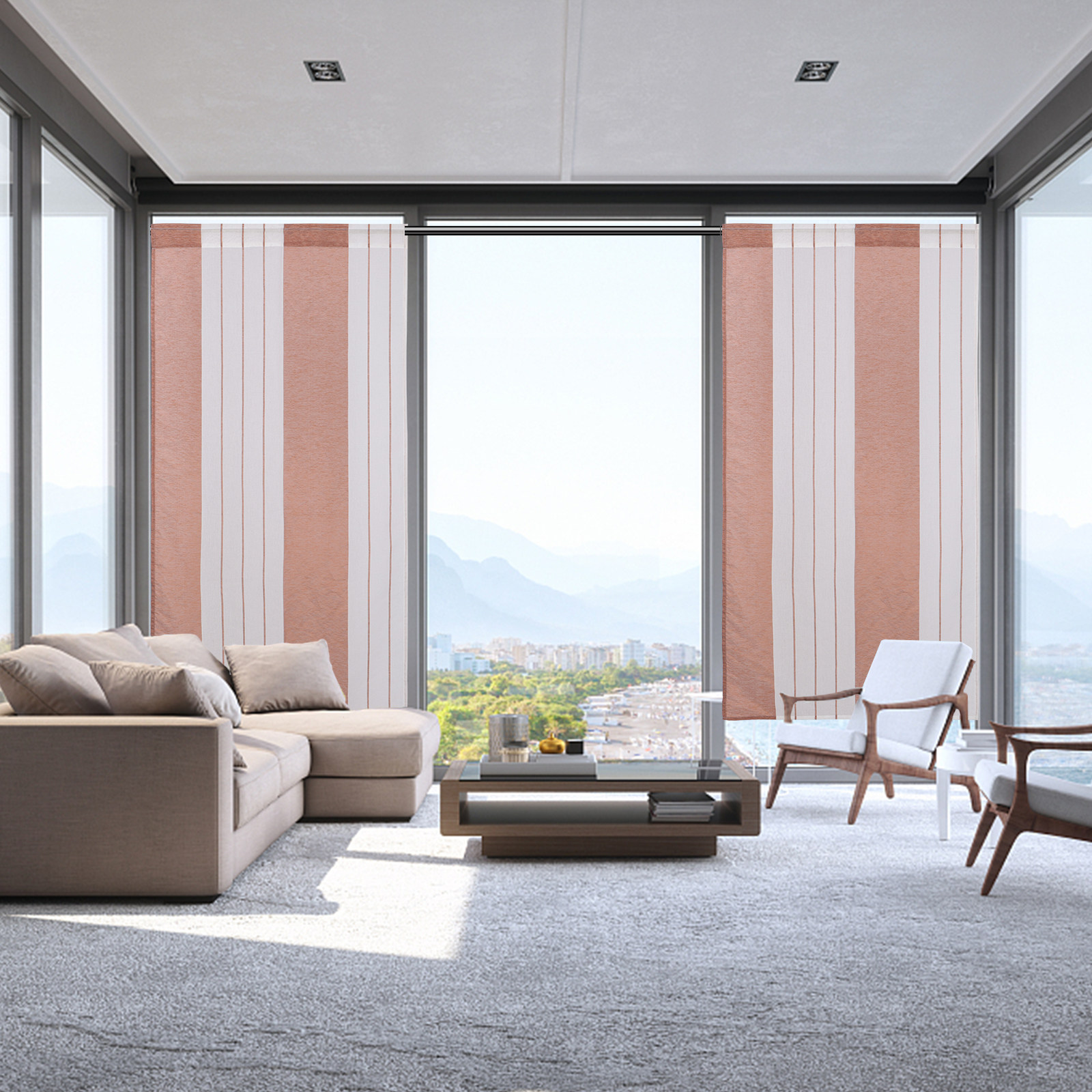 Wielokolorowa, prążkowana, prz – Curtain Sheer Voile recenzja i cena