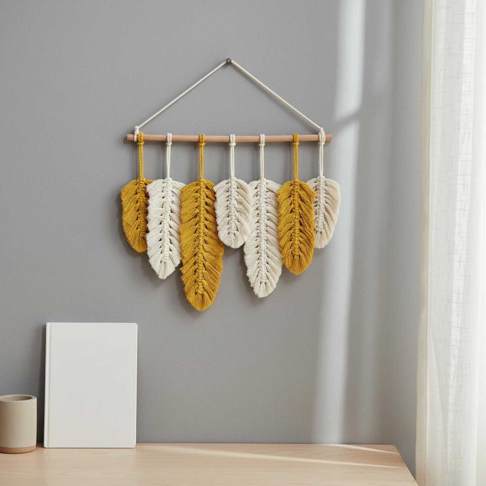 Makrama z piórami, ręcznie rob – Home Textiles & Furnishings recenzja i cena